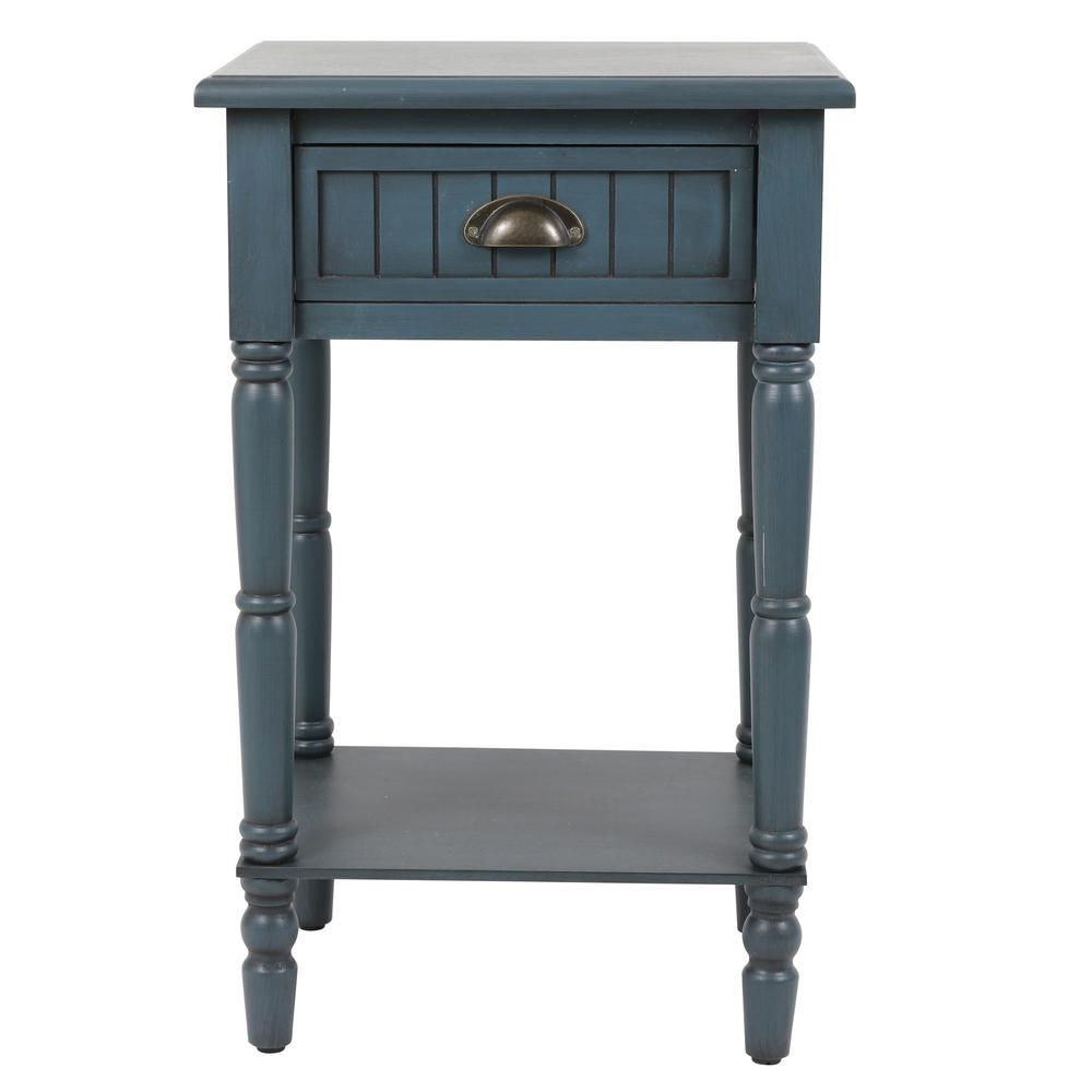 Decor Therapy Bailey Bead Antique Navy Side TableFR8680 The Home Depot