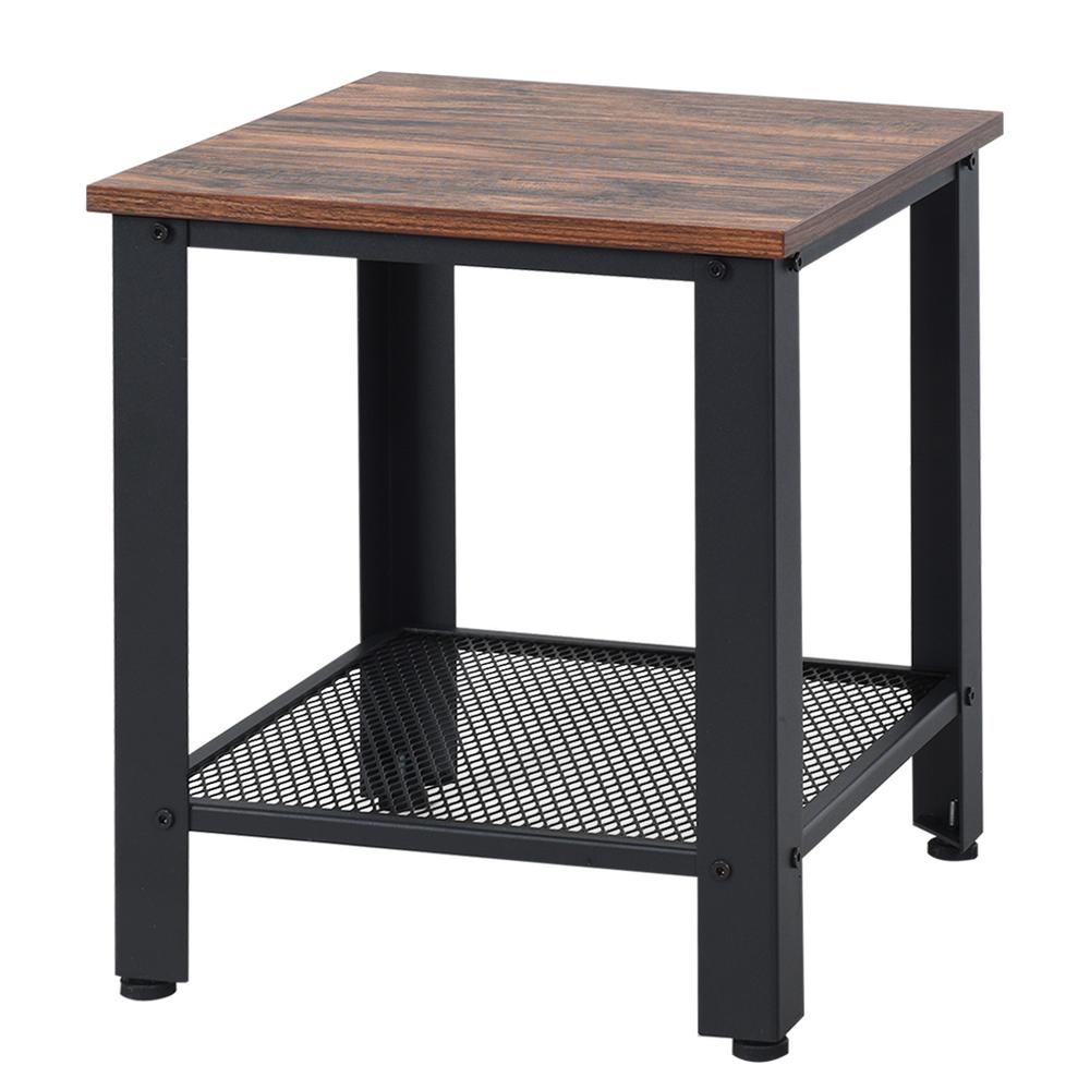 Unbranded 18 In 2 Tier Black End Table Side Table With Storage Shelf Sofa Table Hw61493bk The Home Depot