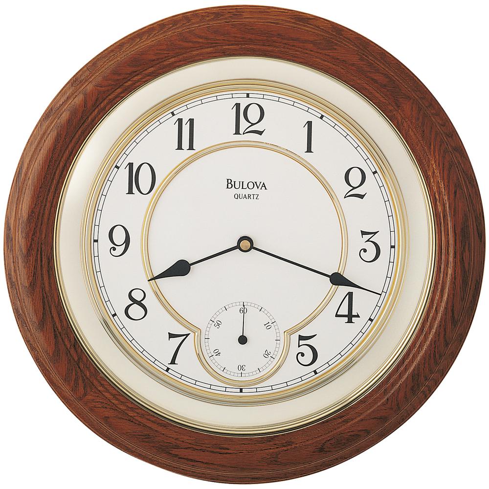 Wall Clocks Decor The Home Depot Solid Oak Wall Clock