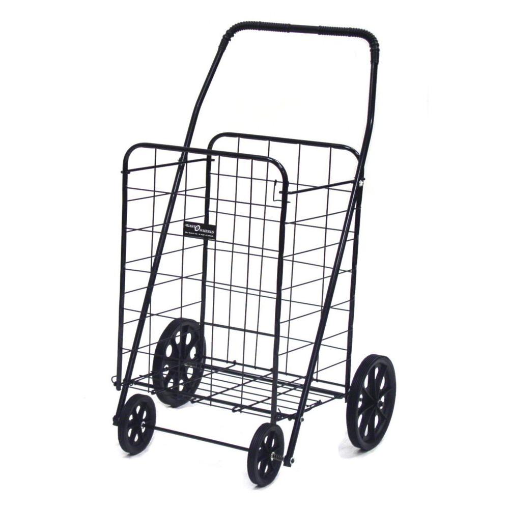 Easy Wheels JumboA Shopping Black Cart011RBK The Home Depot