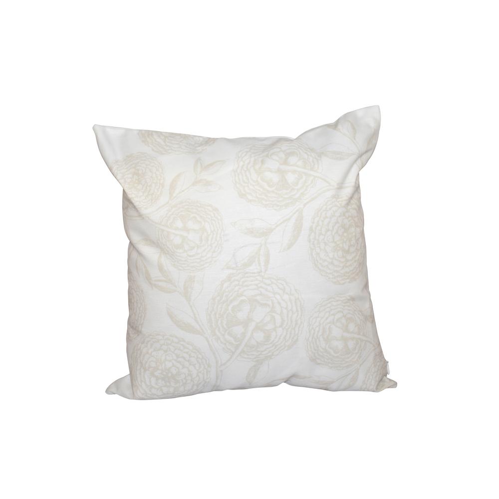 Unbranded White Antique Flowers Floral Print Throw Pillow-PFN493WH1IV2 ...