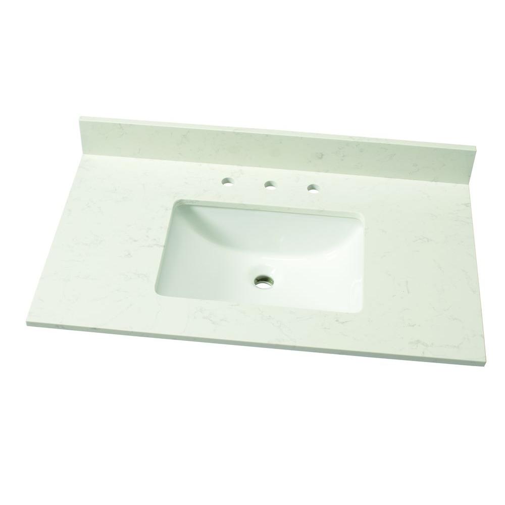Msi 37 In W Engineered Marble Single Vanity Top Vanilla