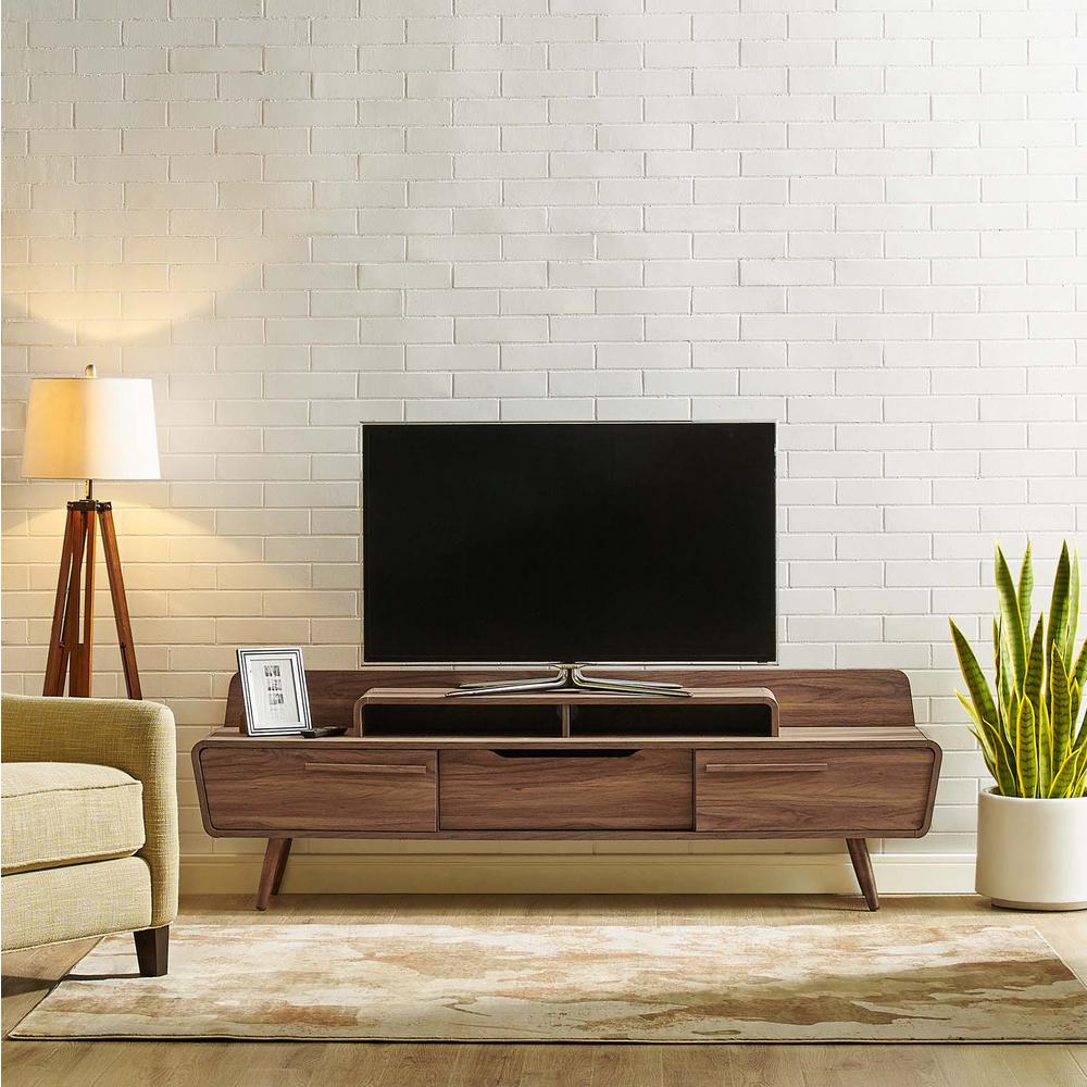Modway Walnut Omnistand 74 In Tv Stand Eei 3437 Wal The