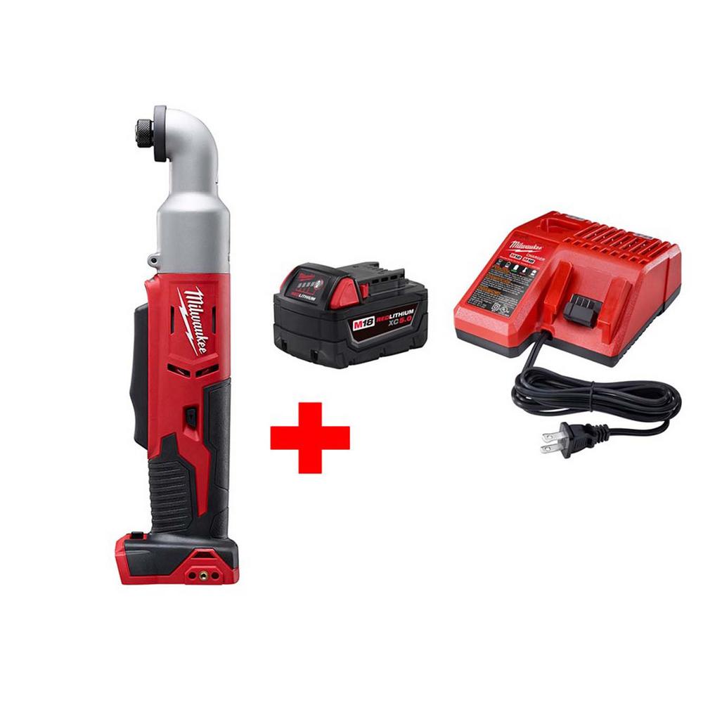 Milwaukee M18 18Volt LithiumIon Cordless 1/4 in. Hex 2Speed Right Angle Impact Driver W/ (1