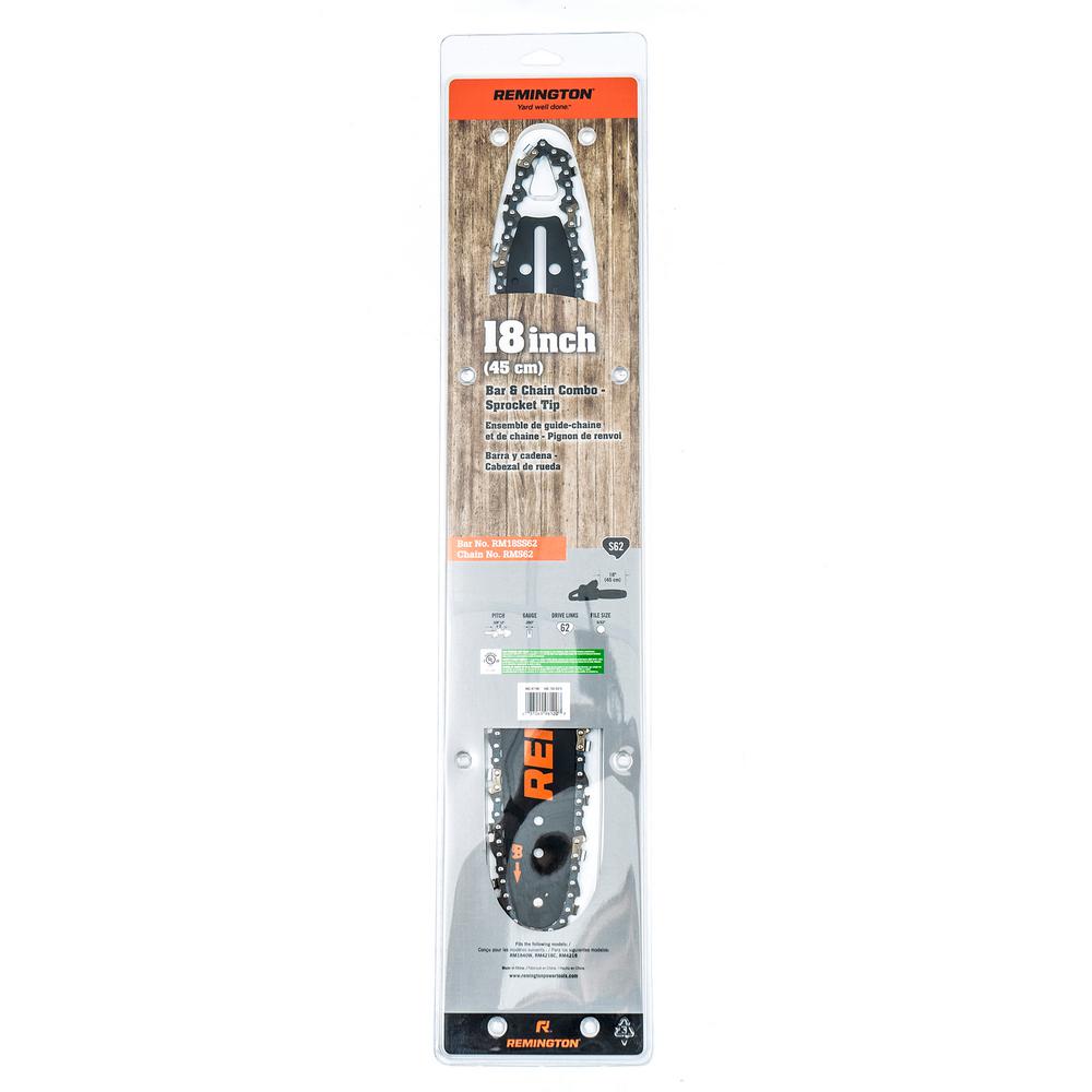 Remington S62 18 in. Chainsaw Bar and Chain Combo490700R075 The