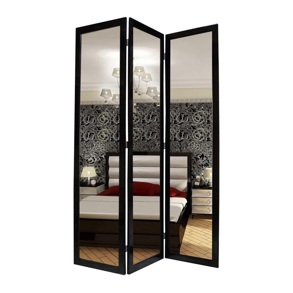 Mirrior 5 Ft Black 3 Panel Room Divider