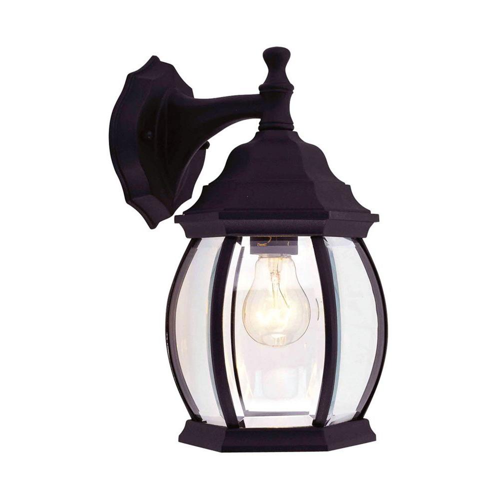 Livex Lighting Providence WallMount 1Light Outdoor Black Incandescent