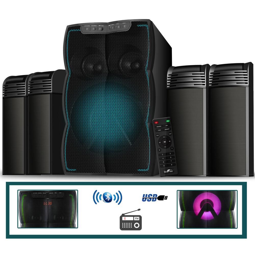 BEFREE SOUND 4.1Channel Multimedia Wired Speaker Shelf System