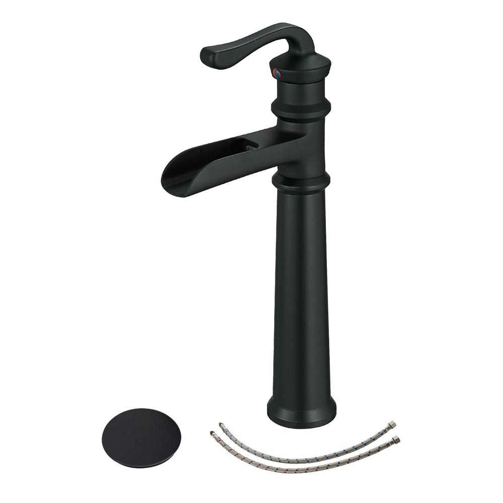 BWE Waterfall Single Hole SingleHandle Vessel Bathroom Faucet With Pop