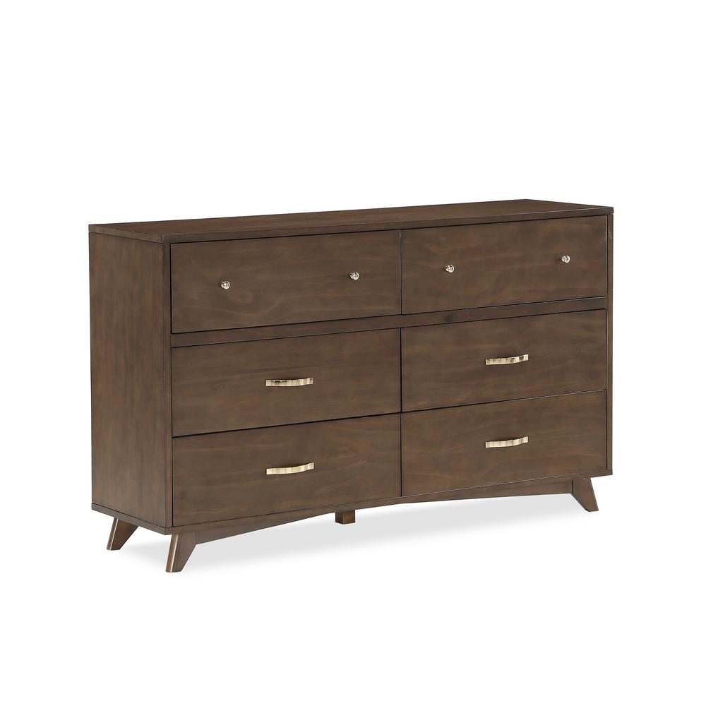 siegel 6 drawer dresser walnut