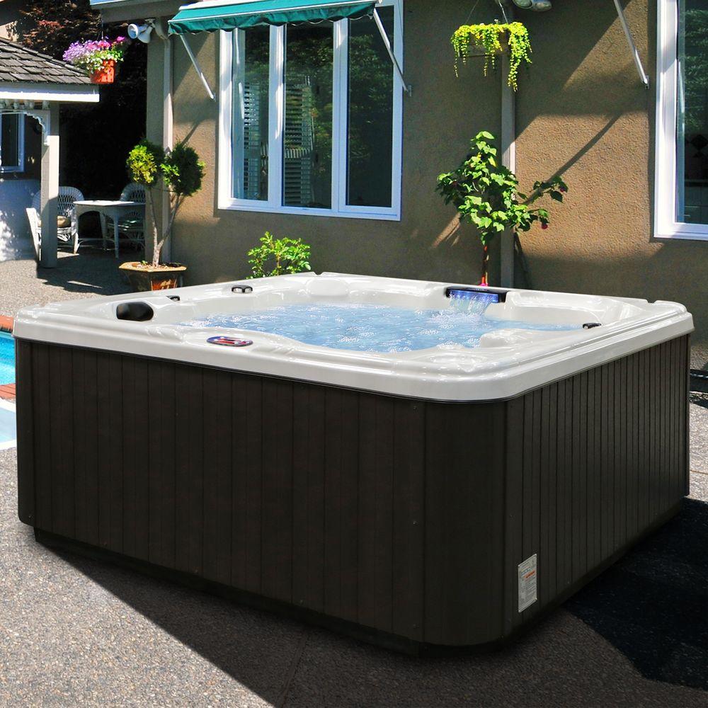 American Spas 6-Person 30-Jet Premium Acrylic Lounger Sterling Silver