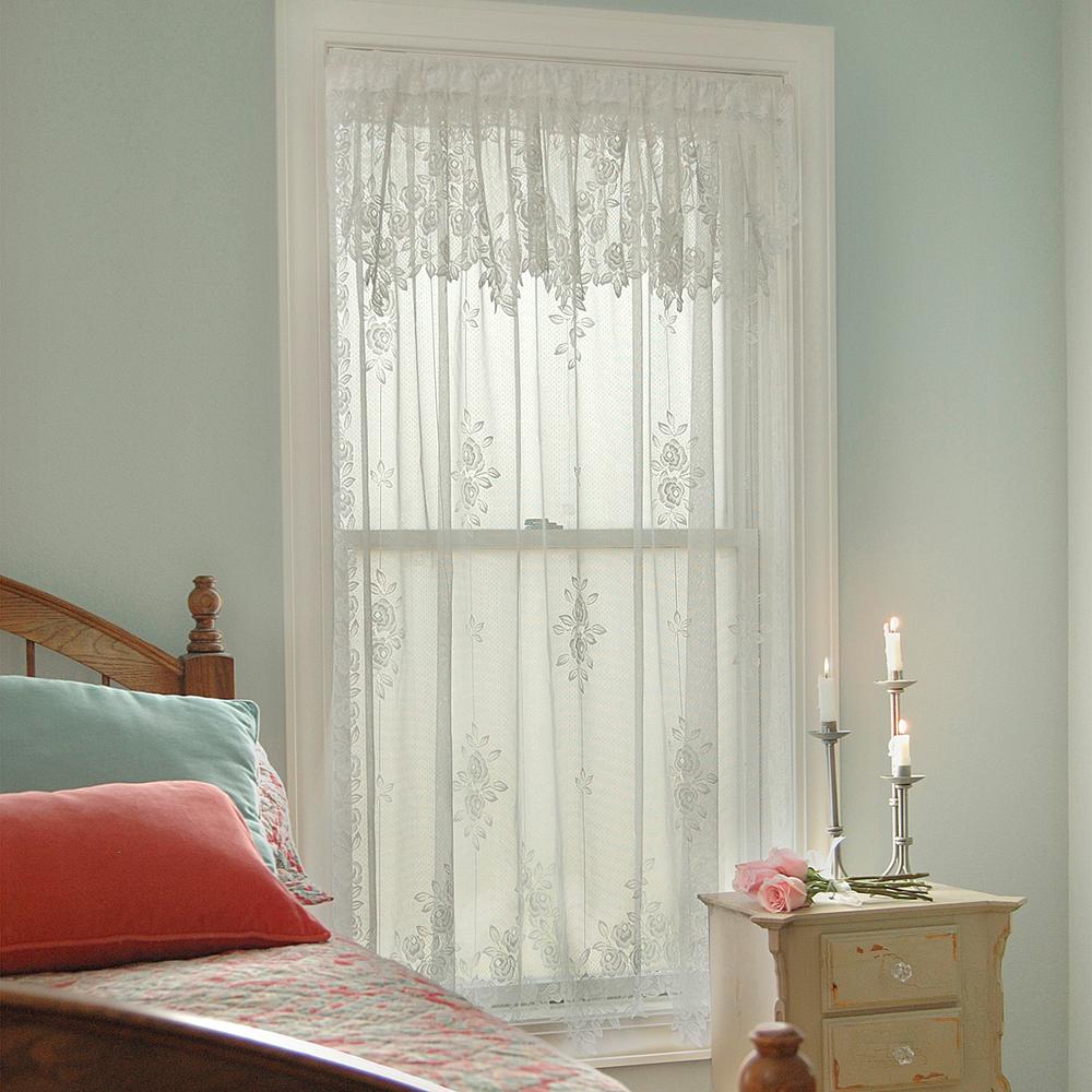 Heritage Lace Floret 84 In L Polyester Valance In White 6290w