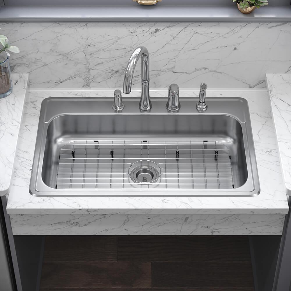 MR Direct Stainless Steel 33 in. Single Bowl Drop-In Kitchen Sink