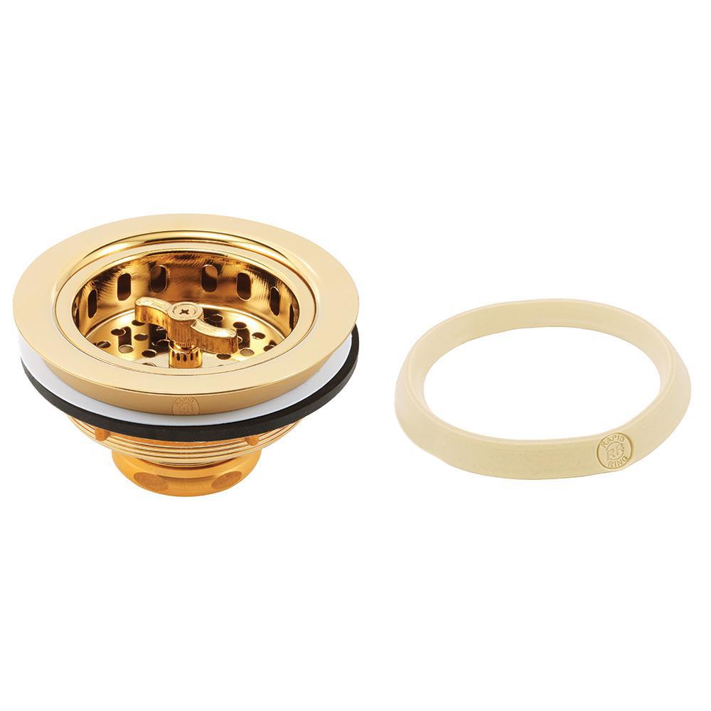 PrimeLine Basket Strainer Stainless Steel Spin and Lock Post 31/2 in