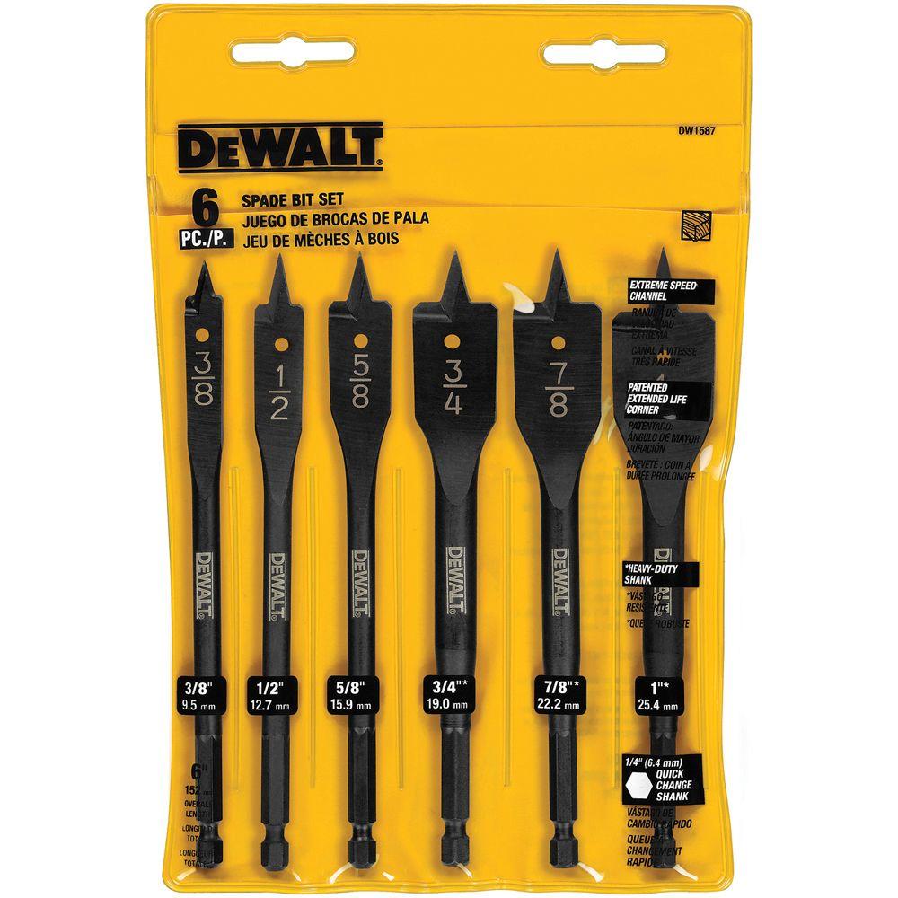 DEWALT Heavy Duty Wood Boring Spade Bit Set (6Piece)DW1587 The Home