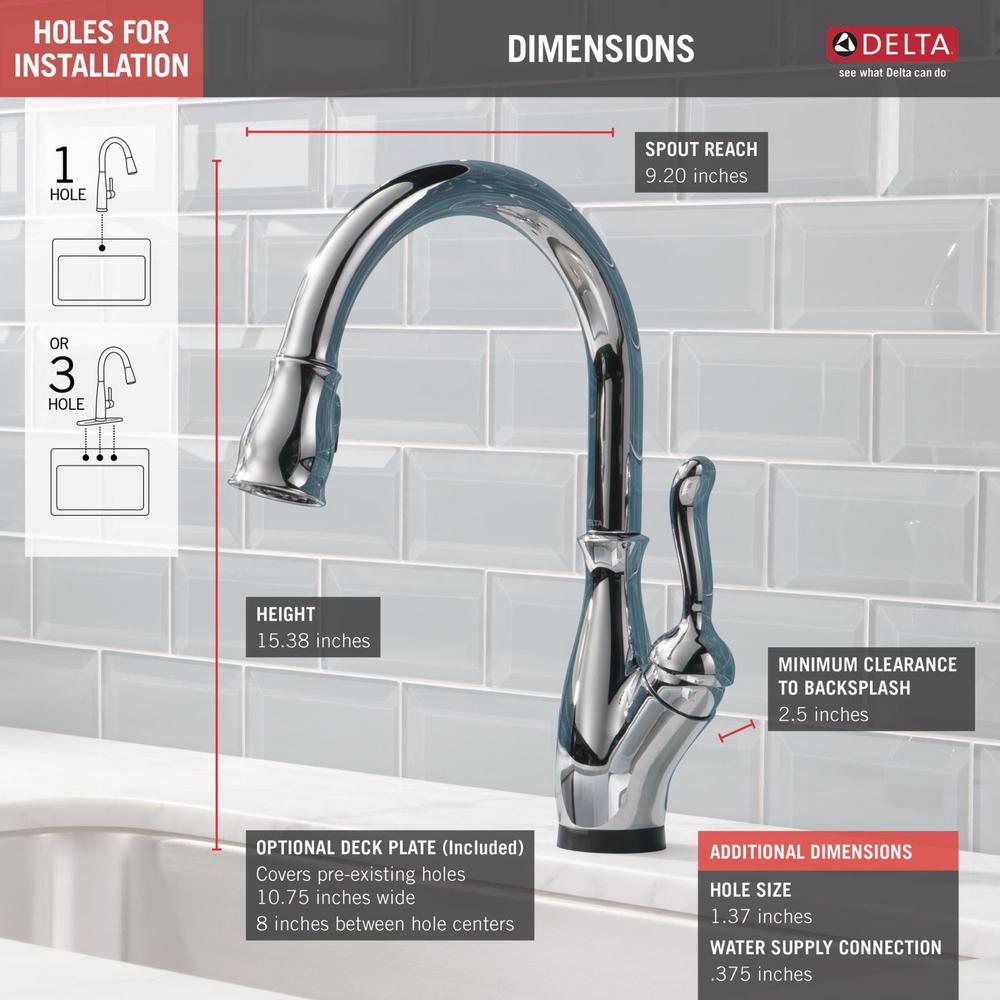Delta Leland Single Handle Pull Down Sprayer Kitchen Faucet With Touch2o And Shieldspray Technology In Chrome 9178t Dst The Home Depot - Delta 9178t Dst Kitchen Sink Faucet Parts Delta Leland Single Handle Pull Down Sprayer Kitchen Faucet With Touch2o And Shieldspray Technology In Chrome 9178t Dst The Home Depot - Delta 9178t Dst Kitchen Sink Faucet Parts