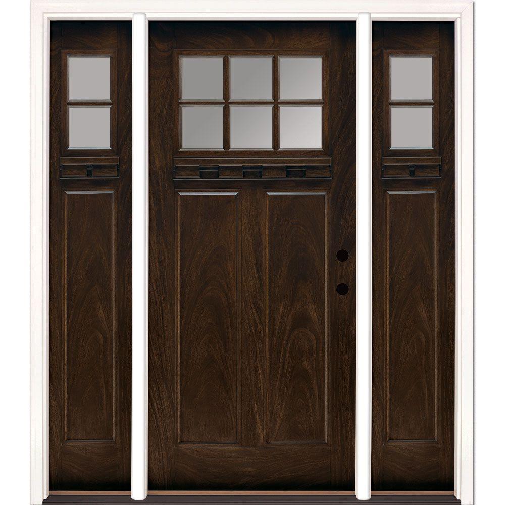 Feather River Doors 63.5 in.x81.625 in. 6 Lt Clear Craftsman Stained