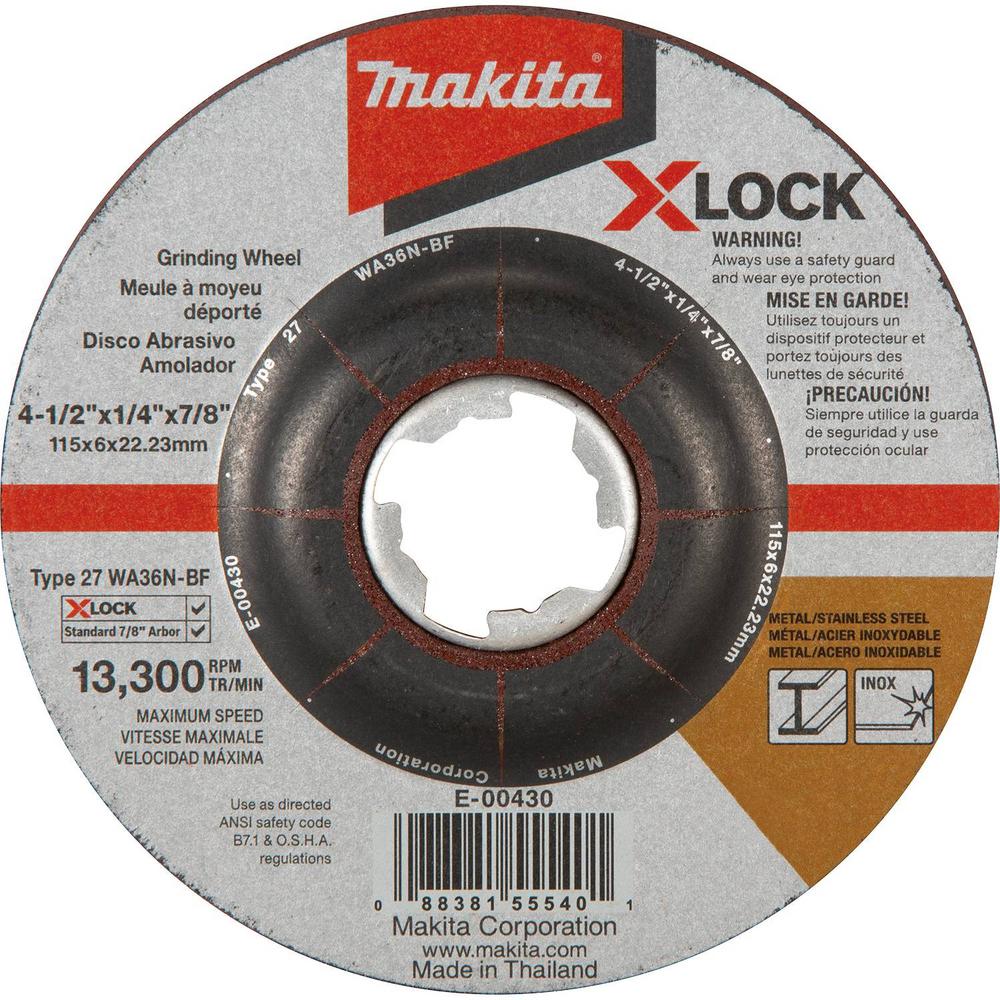 Makita XLOCK 41/2 in. x 1/4 in. x 7/8 in. 36Grit Type 27 General