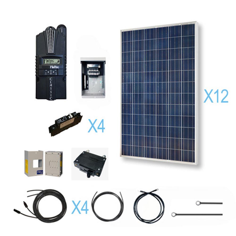 Renogy 3600-Watt 48-Volt Polycrystalline Solar Cabin Kit for off-grid ...