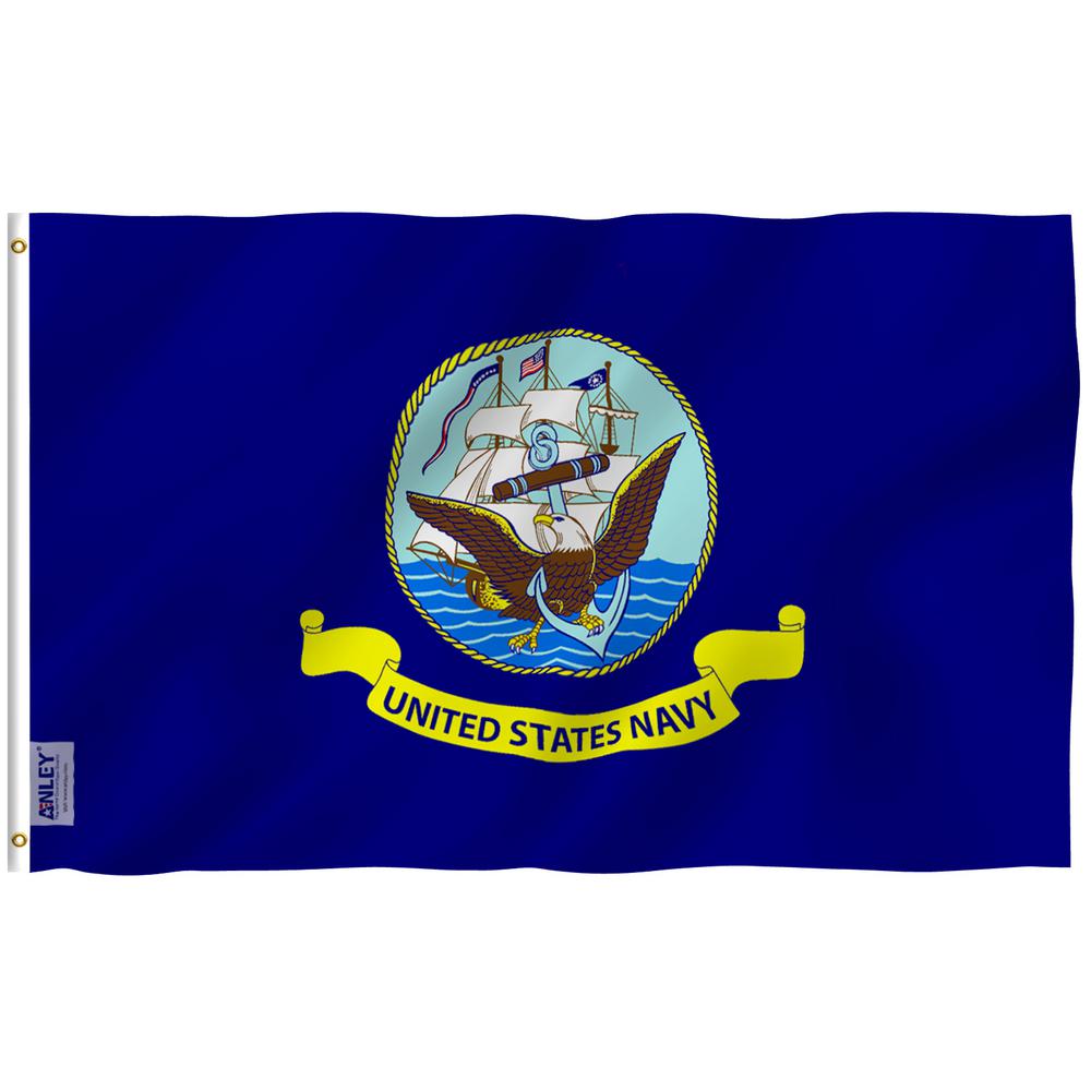 Anley Fly Breeze 3 Ft X 5 Ft Polyester Us Navy Flag 2 Sided Flag