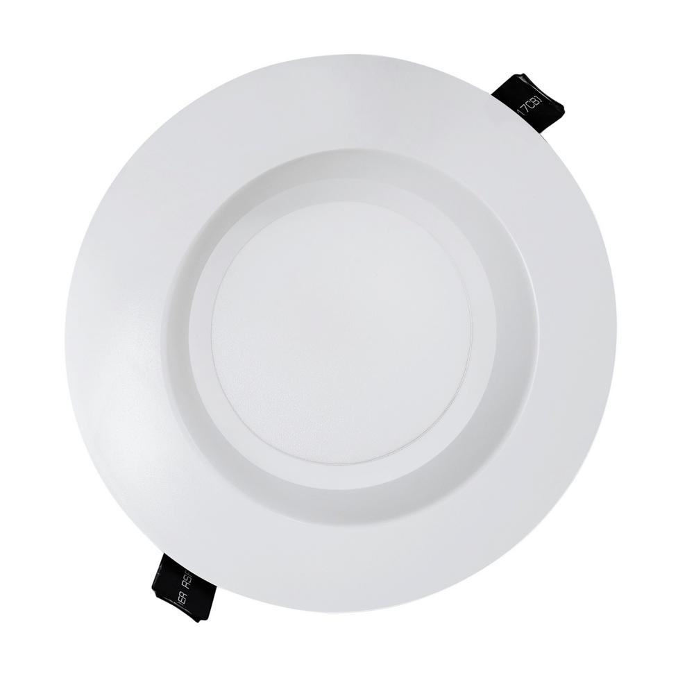 White Integrated Led Recessed Lighting The Home Depot White Integrated Led Recessed Downlight Kit In 3000k