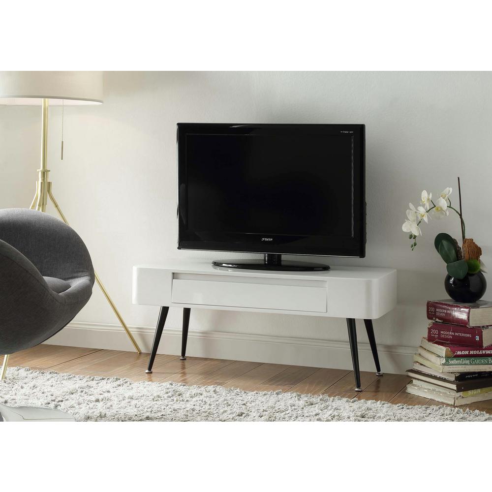 White Storage Console Table