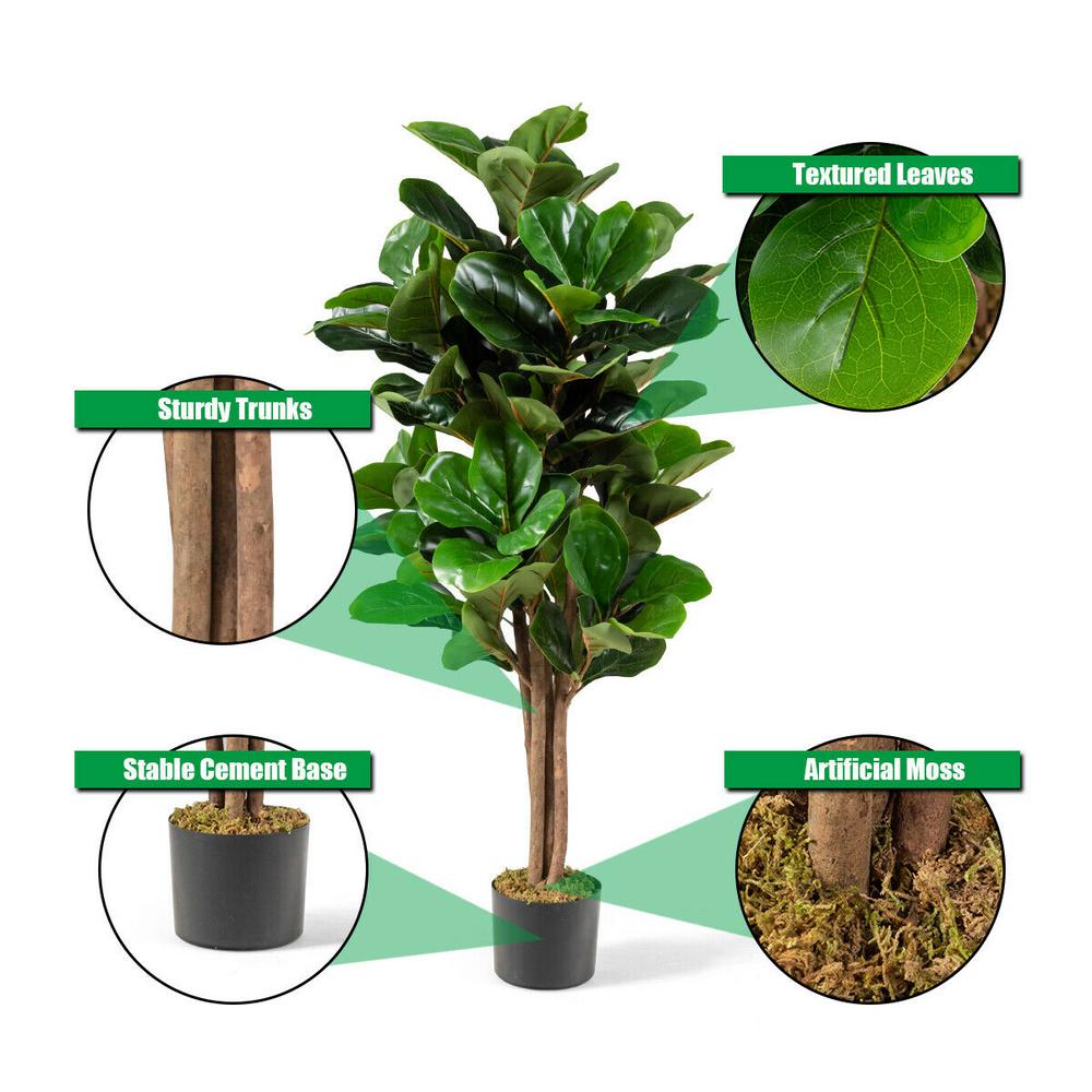 Home Kitchen Woooow 6 Feet Artificial Fiddle Leaf Fig Tree In Planter Artificial Tree Beautiful Fake Plant Fiddle Leaf Indoor Outdoor Uv Resistant Tree For Living Room Balcony Corner Decor Artificial Plants