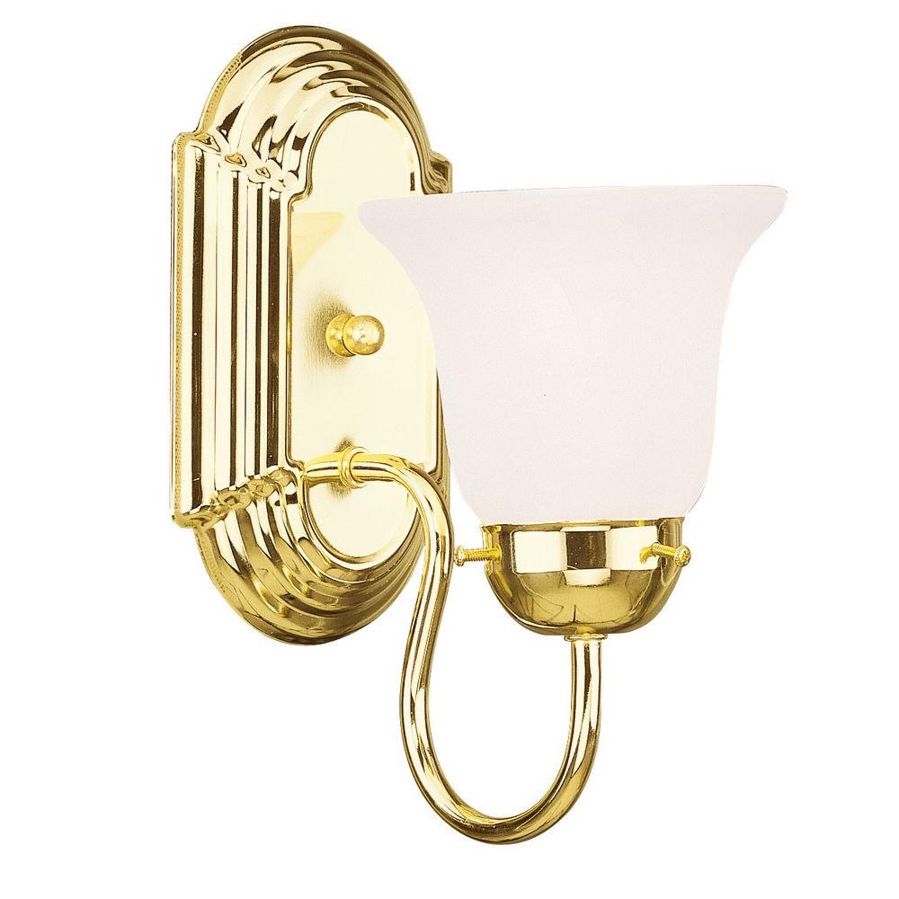 Livex Lighting 1-Light Polished Brass Bath Light with ... on Brass Sconce Light id=38256