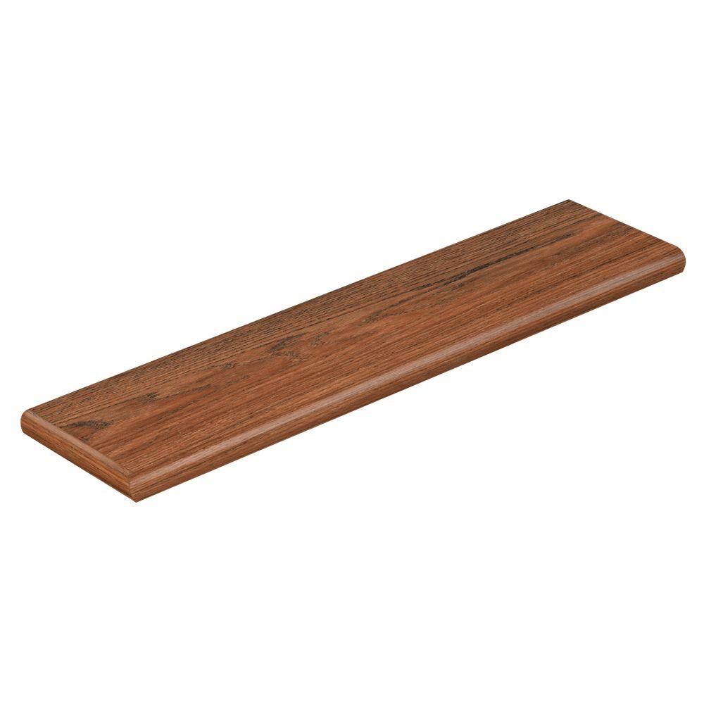 Cap A Tread Red Hickory 94 in. Length x 12-1/8 in. Deep x 1-11/16 in. Height Vinyl Left Return to Cover Stairs 1 in. Thick