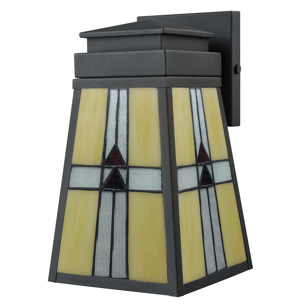 Tiffany Outdoor Wall Mounted Lighting The Barkley 1 Light Outdoor Mica Black Wall Mount Sconce