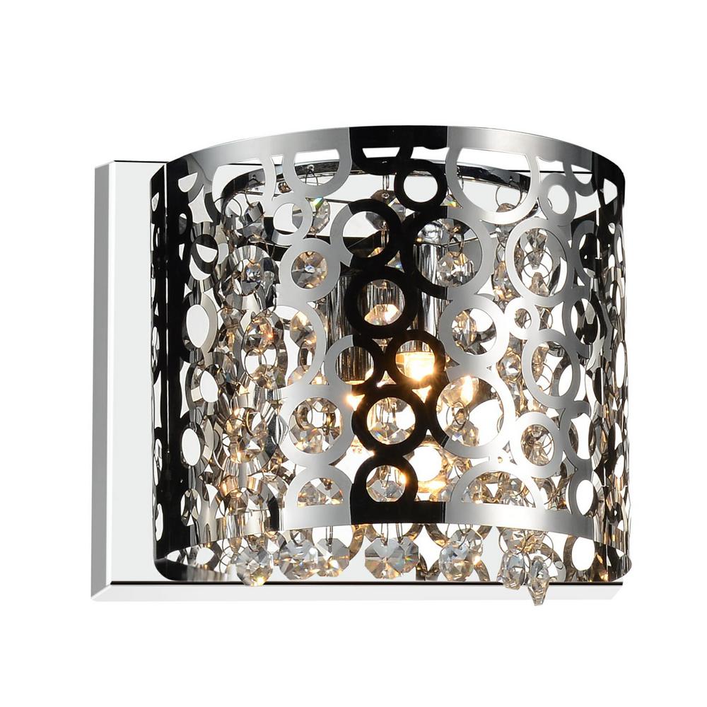 Cwi Lighting Audrey 1 Light Chrome Sconce 5532w9c Dark Purple Bubbles 1 Light Chrome Sconce