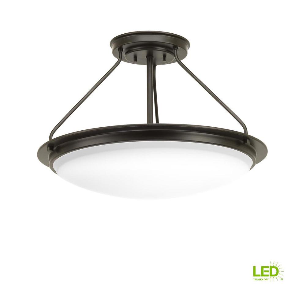 Progress Lighting Apogee Collection 45 Watt Architectural Bronze Progress Lighting Apogee Collection 45 Watt Architectural Bronze Integrated Led Semi Flushmount