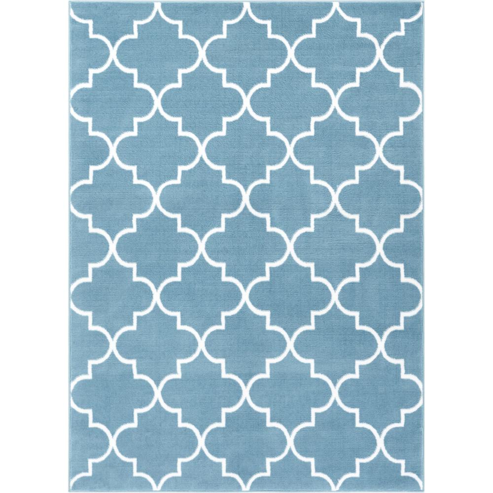 Well Woven Dulcet Elle S Lattice 3 Ft X 5 Modern Geometric Trellis Blue Area Rug