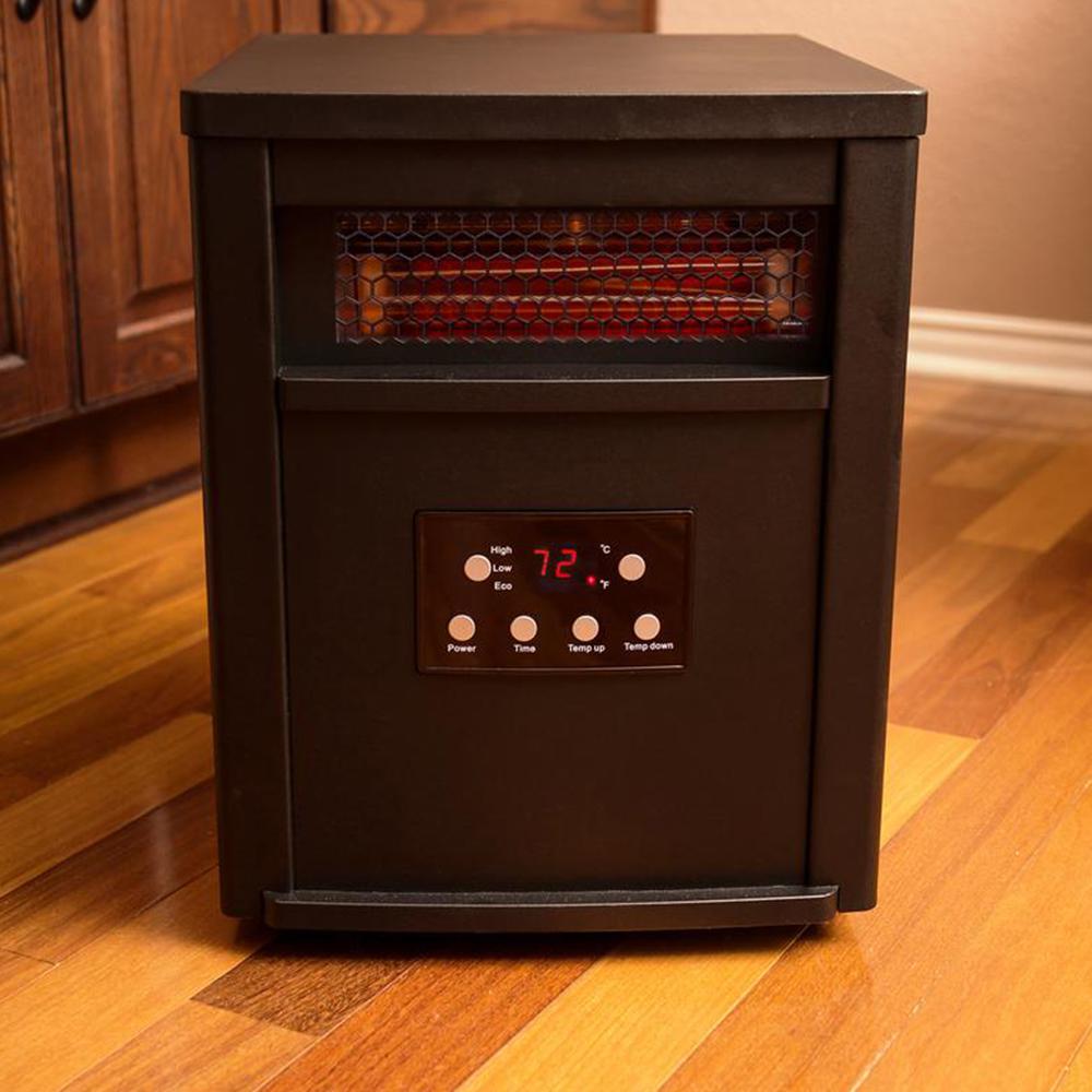 Lifesmart 1500 Watt 8 Element Infrared Electric Portable Heater With Remote Control Thermostat Timer And Multi Heat Settings