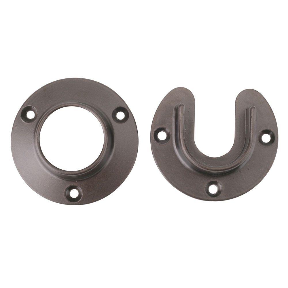 Everbilt 1 5 16 In Heavy Duty Bronze Closet Pole Sockets 2 Pack