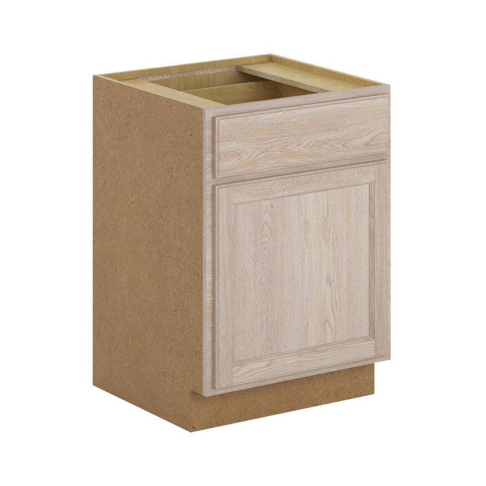 Hampton Bay Stratford Assembled 21x34 5x24 In Base Cabinet With Soft Close Drawer Unfinished Oak