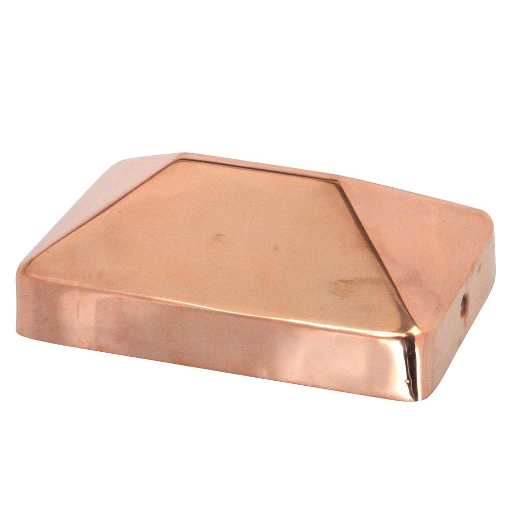 Protectyte 4 in. x 6 in. Copper Pyramid Slip Over Fence Post Cap