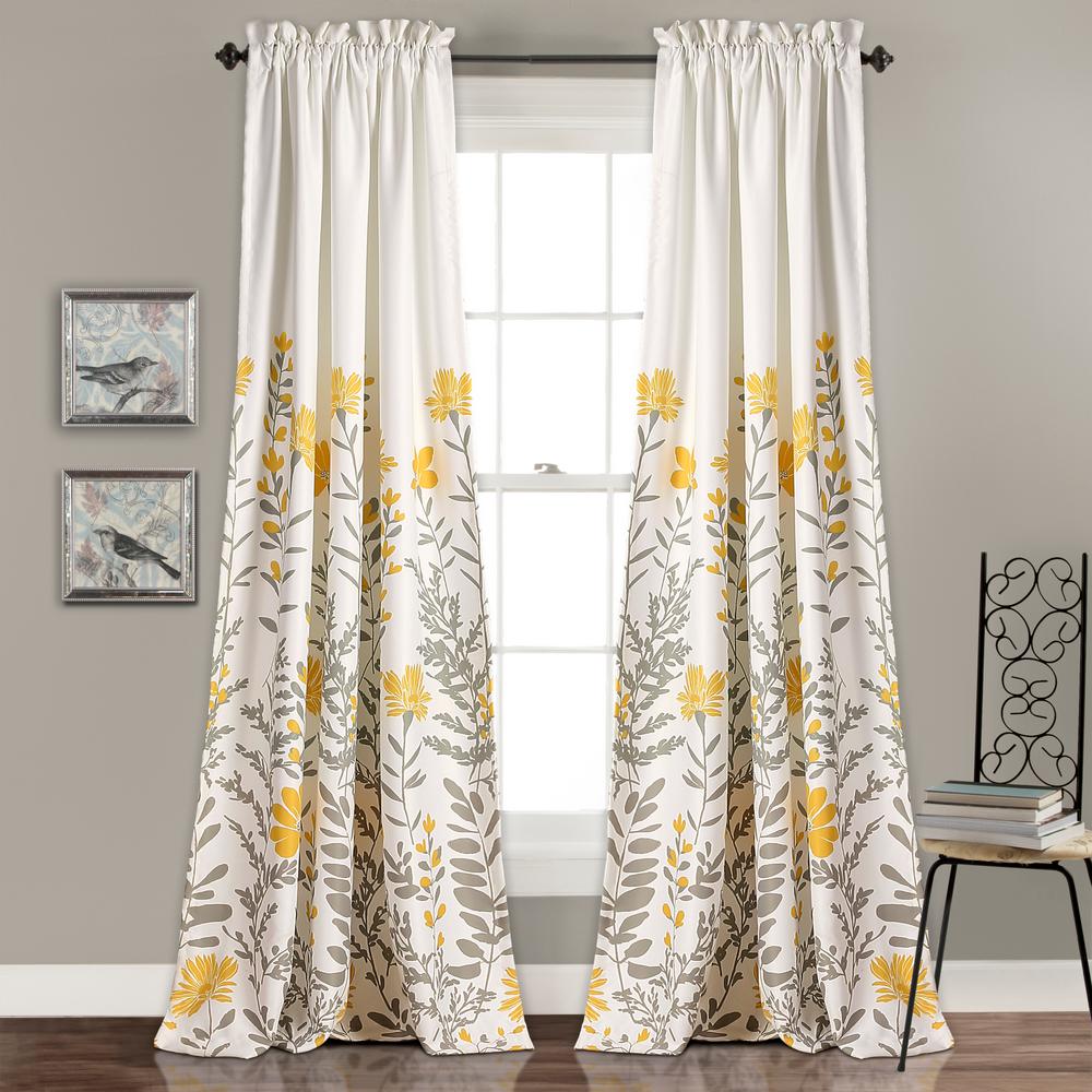 Lush Decor Curtains D Window Treatments The Home Depot Aprile Window Panels Yellow 84 In X 52