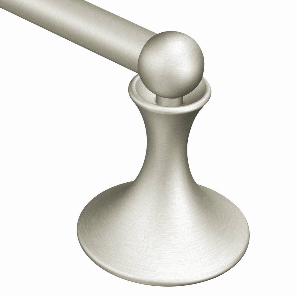 Moen Lounge 24 In Double Towel Bar In Brushed Nickel Dn7722bn The Home Depot