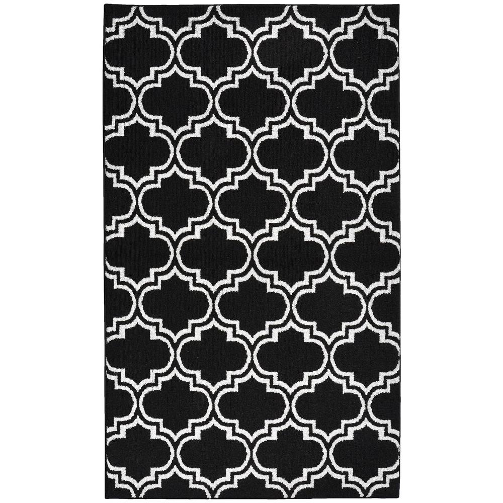 Garland Rug Silhouette Black/White 5 ft. x 7 ft. Area Rug