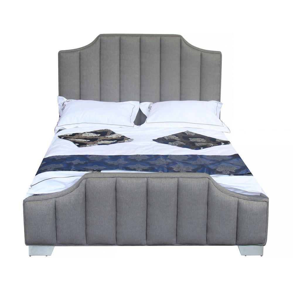 Camelot Queen Grey Fabric Bed Frame