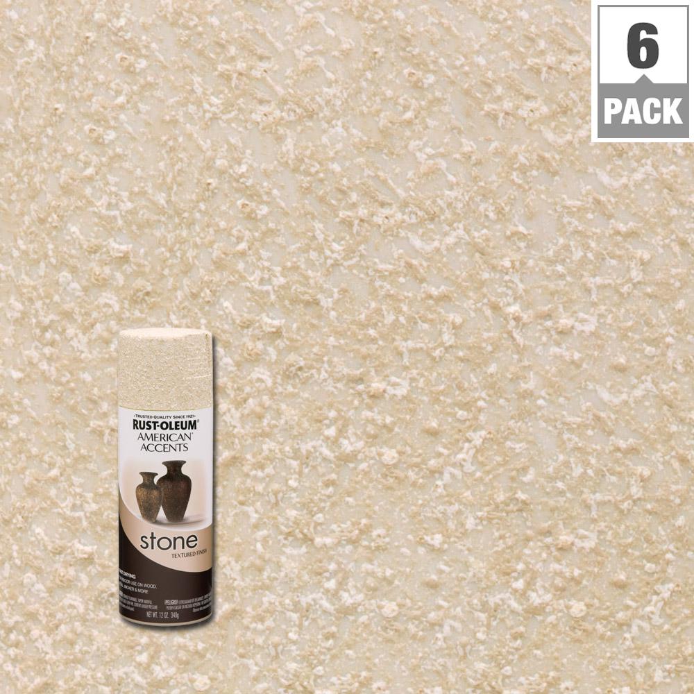 Rust Oleum American Accents 12 Oz Stone Creations Granite Stone Creations Bleached Textured Finish Spray Paint 6 Pack