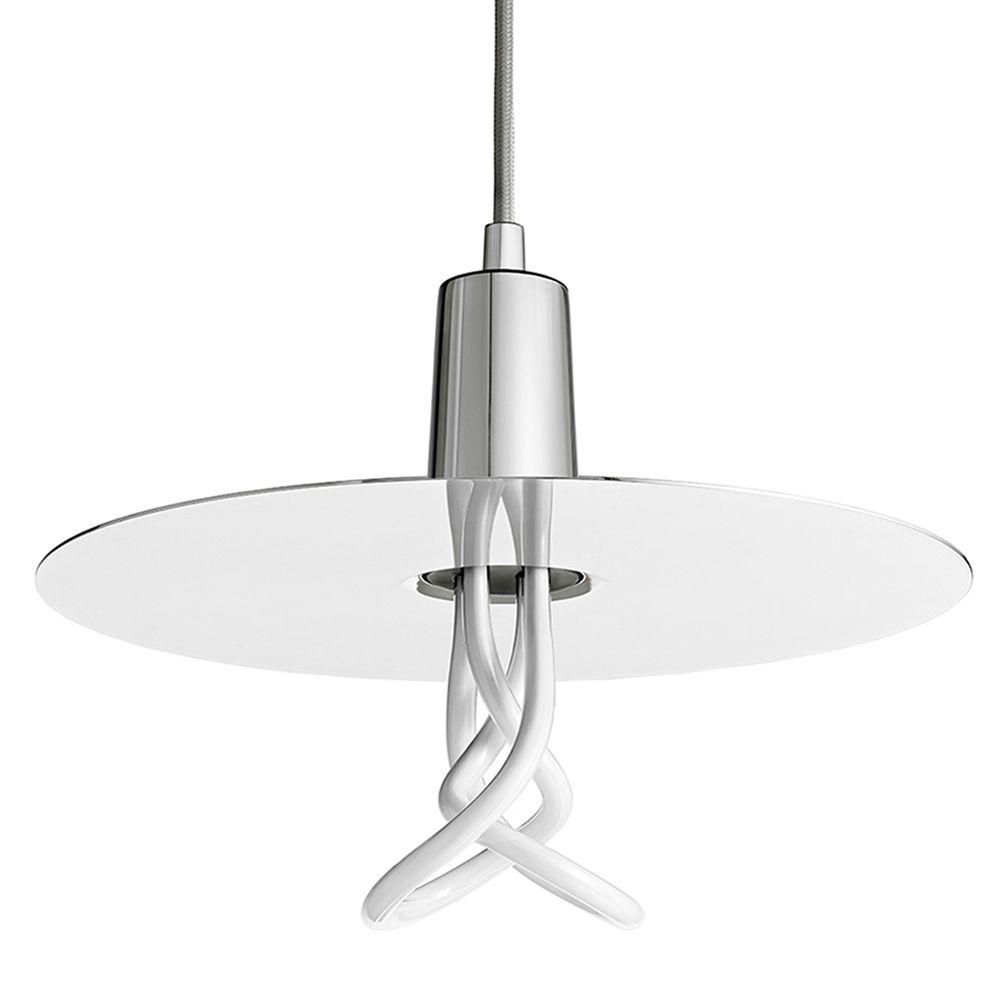 Cfl Pendant Lights Lighting The Home Depot 1 Light Chrome Cfl Indoor Drop Hat Shade
