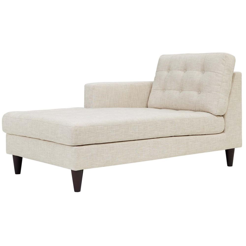 Empress Beige Left Arm Upholstered Fabric Chaise