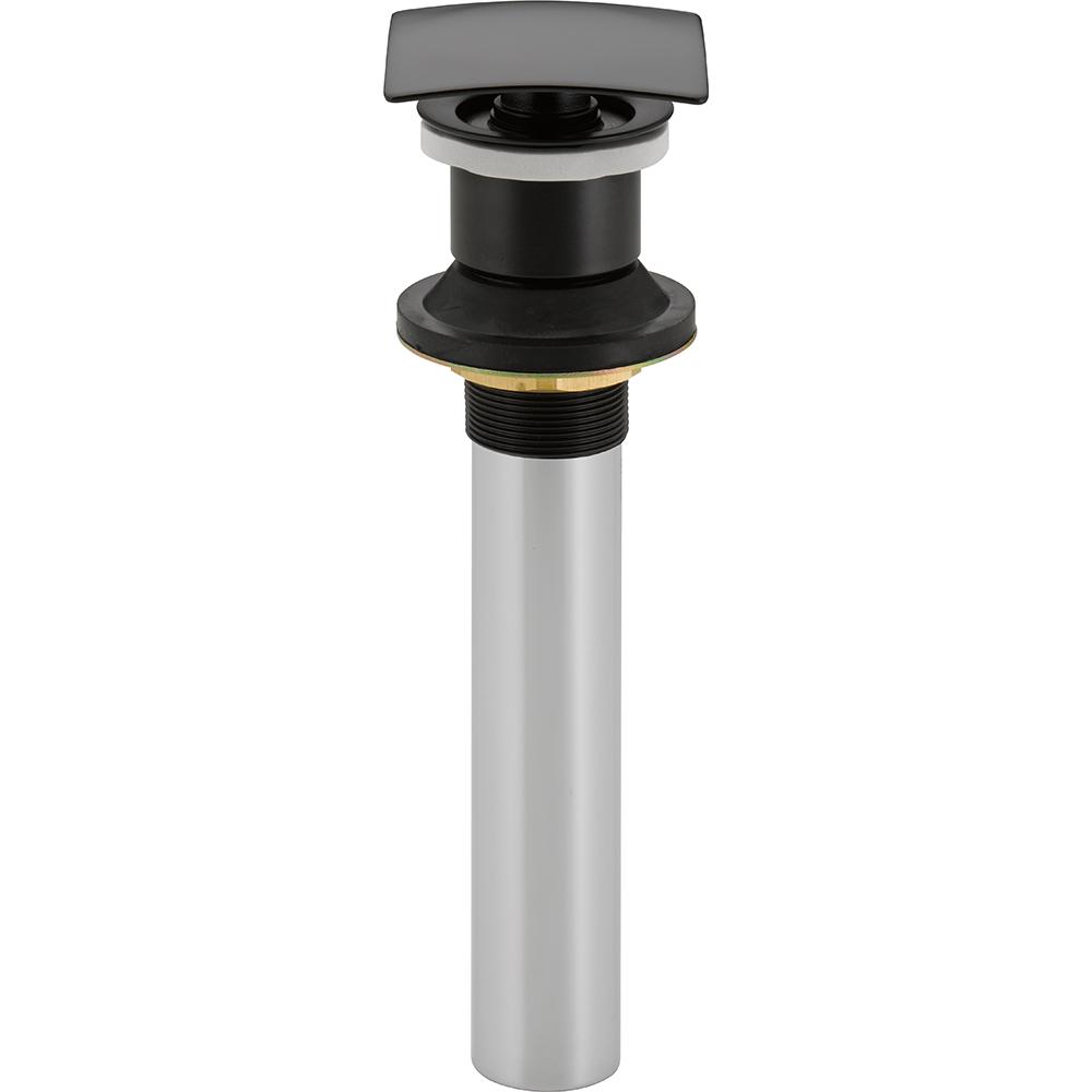 Delta Black Drains Drain Parts The Home Depot Square Push Pop Up Less Overflow In Matte Black