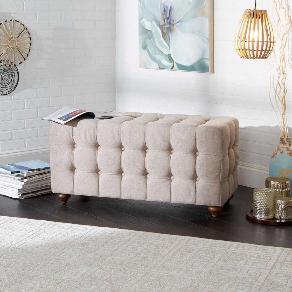Silverwood Furniture Reimagined Vada Tan Tufted Upholstered BenchCPFA1029TAN The Home Depot