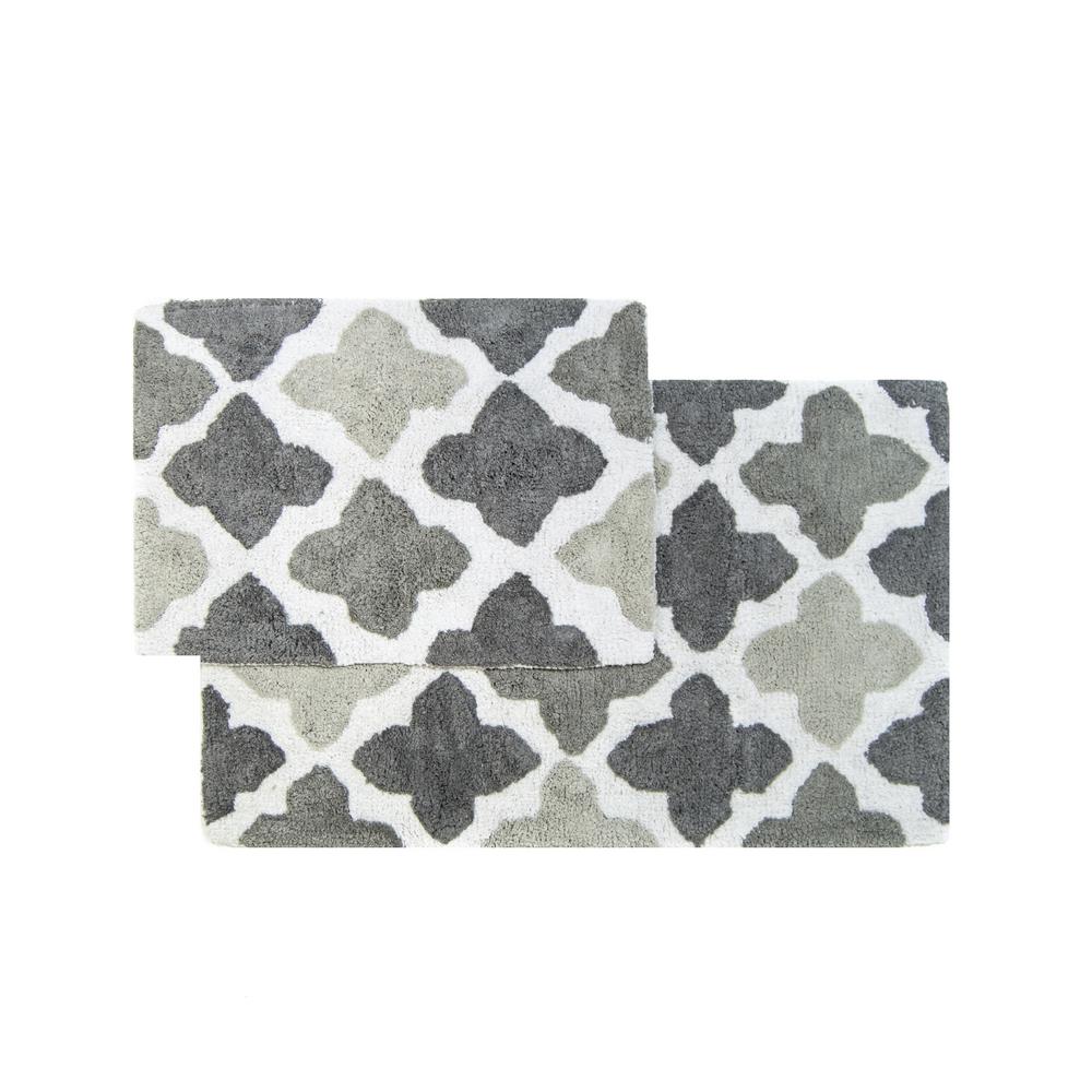 Chesapeake Merchandising Alloy Moroccan Tiles Grey 21 in. x 34 in. 2 ...