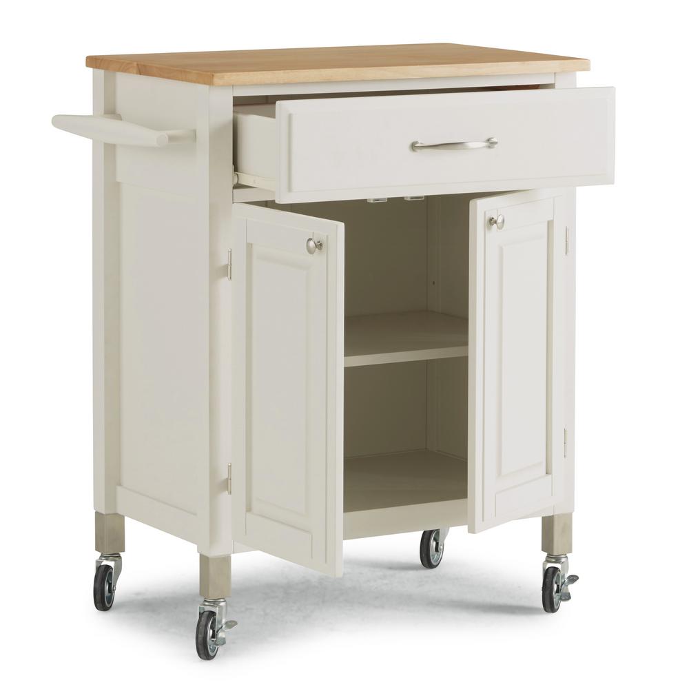 Homestyles Dolly Madison White Kitchen Cart 4507 95 The Home Depot