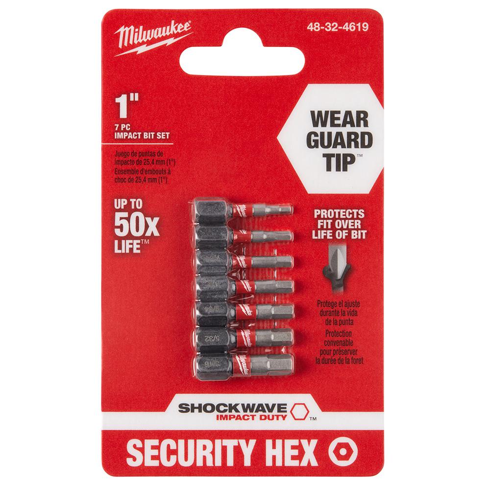 Milwaukee SHOCKWAVE IMPACT DUTY Hex Security Bit Set (7Piece)4832