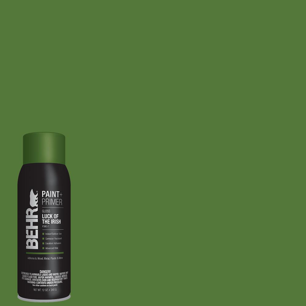 BEHR 12 oz. P3807 Luck of the Irish Gloss Interior/Exterior Spray